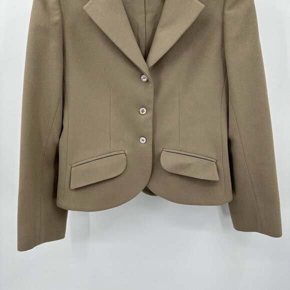 vintage 80s NEIMAN MARCUS STANLEY BLACKER jacket blazer 100% wool tweed tan 10 - Picture 3 of 11
